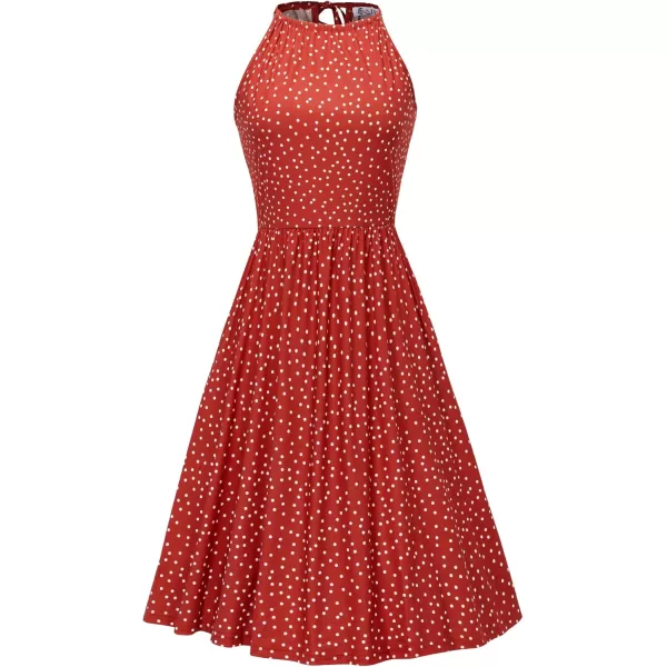 KILIG Women Summer Dresses 2023 Halter Neck Beach Casual Dress Sundress with Pockets