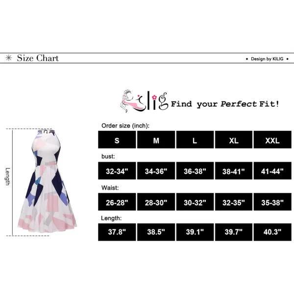 KILIG Women Summer Dresses 2023 Halter Neck Beach Casual Dress Sundress with Pockets