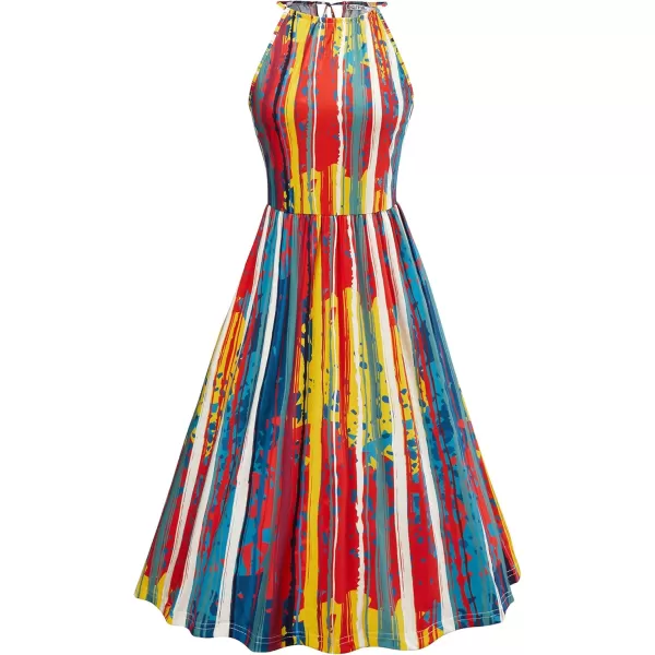 KILIG Women Summer Dresses 2023 Halter Neck Beach Casual Dress Sundress with Pockets