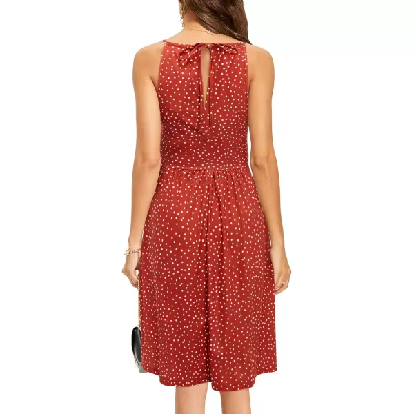 KILIG Women Summer Dresses 2023 Halter Neck Beach Casual Dress Sundress with Pockets