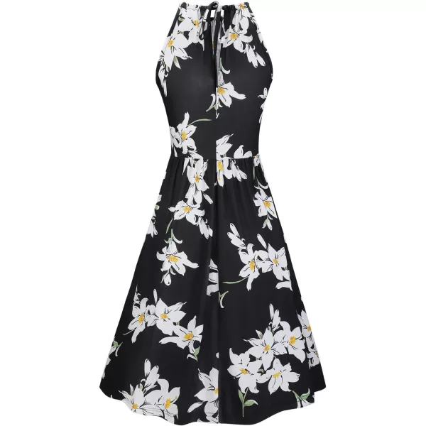 KILIG Women Summer Dresses 2023 Halter Neck Beach Casual Dress Sundress with Pockets