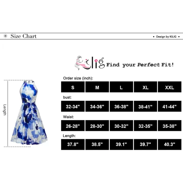 KILIG Women Summer Dresses 2023 Halter Neck Beach Casual Dress Sundress with Pockets
