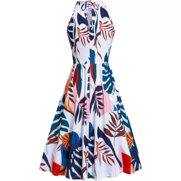KILIG Women Summer Dresses 2023 Halter Neck Beach Casual Dress Sundress with Pockets