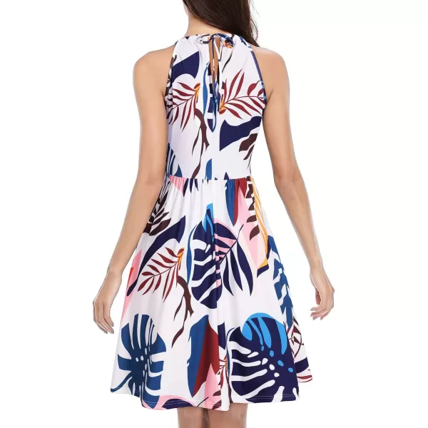KILIG Women Summer Dresses 2023 Halter Neck Beach Casual Dress Sundress with Pockets