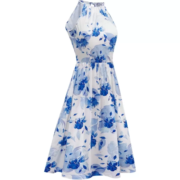 KILIG Women Summer Dresses 2023 Halter Neck Beach Casual Dress Sundress with Pockets
