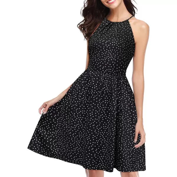 KILIG Women Summer Dresses 2023 Halter Neck Beach Casual Dress Sundress with Pockets