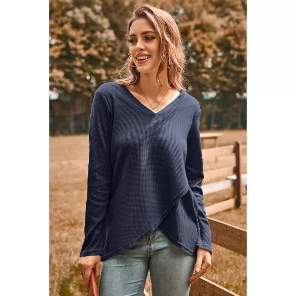 KILIG Womens 2023 Fall Cowl Neck Lightweight Sweaters Long Sleeve Button Tunic Tops Sweatshirts