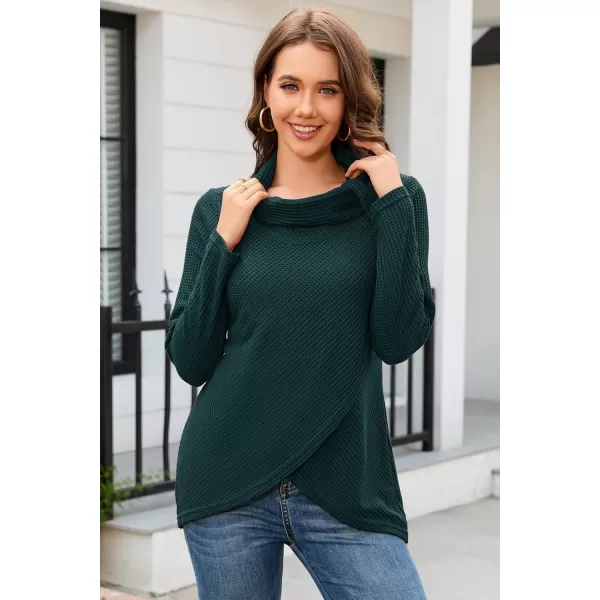 KILIG Womens 2023 Fall Cowl Neck Lightweight Sweaters Long Sleeve Button Tunic Tops Sweatshirts
