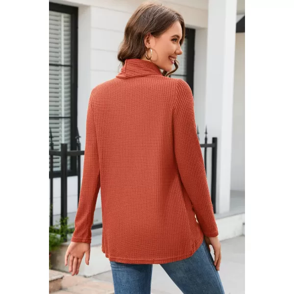 KILIG Womens 2023 Fall Cowl Neck Lightweight Sweaters Long Sleeve Button Tunic Tops Sweatshirts