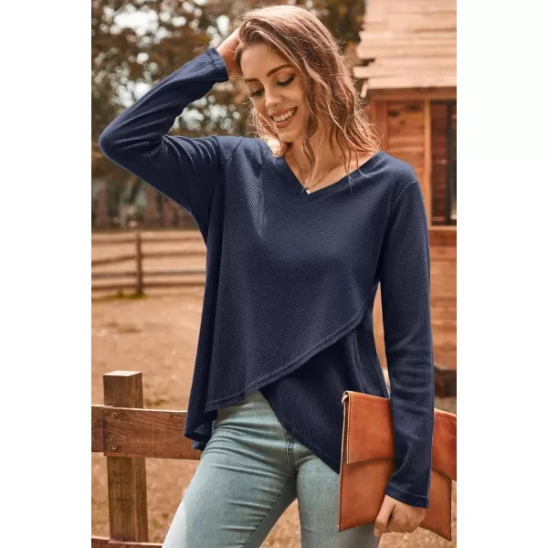 KILIG Womens 2023 Fall Cowl Neck Lightweight Sweaters Long Sleeve Button Tunic Tops Sweatshirts