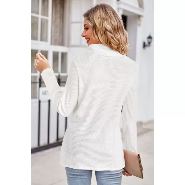 KILIG Womens 2023 Fall Cowl Neck Lightweight Sweaters Long Sleeve Button Tunic Tops Sweatshirts