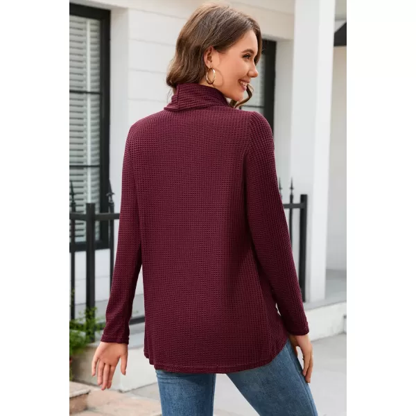 KILIG Womens 2023 Fall Cowl Neck Lightweight Sweaters Long Sleeve Button Tunic Tops Sweatshirts