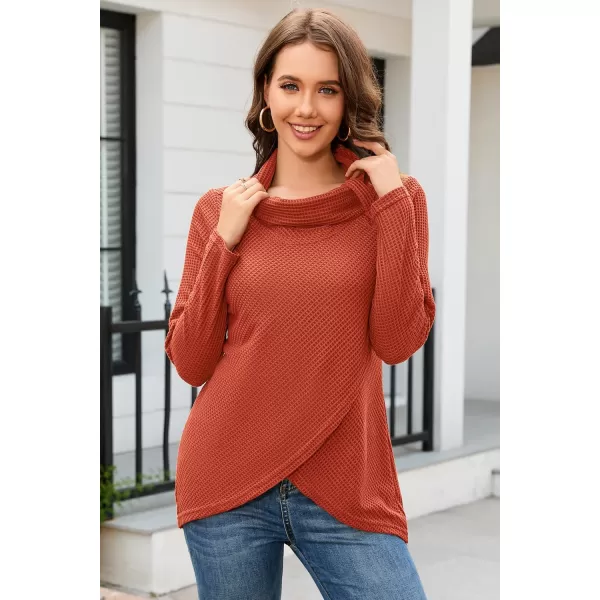 KILIG Womens 2023 Fall Cowl Neck Lightweight Sweaters Long Sleeve Button Tunic Tops Sweatshirts