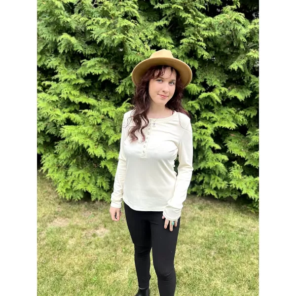 KILIG Womens 2024 Long Sleeve V-Neck Button Loose Casual Henley Tunic Tops T Shirt Fashion