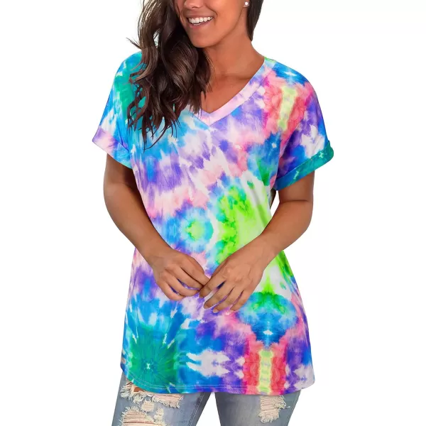 KILIG Womens 2024 Long Sleeve V-Neck Button Loose Casual Henley Tunic Tops T Shirt Fashion