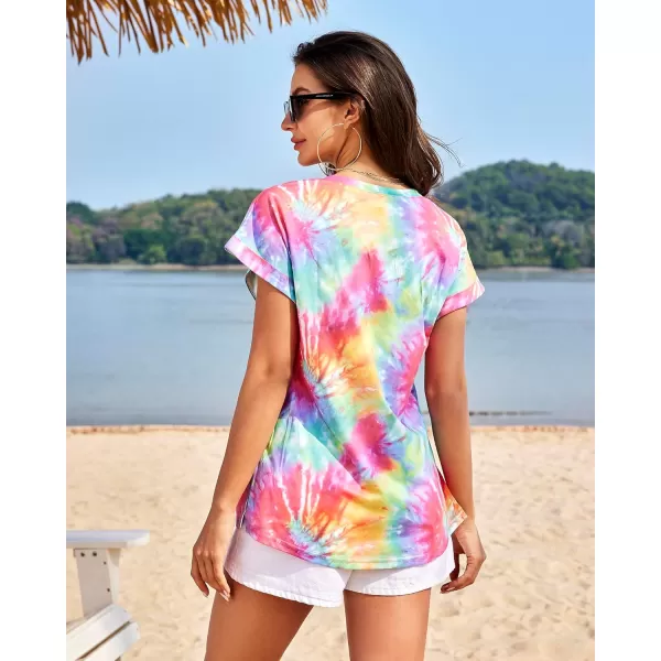 KILIG Womens 2024 Long Sleeve V-Neck Button Loose Casual Henley Tunic Tops T Shirt Fashion