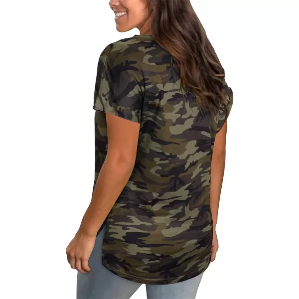 KILIG Womens 2024 Long Sleeve V-Neck Button Loose Casual Henley Tunic Tops T Shirt Fashion