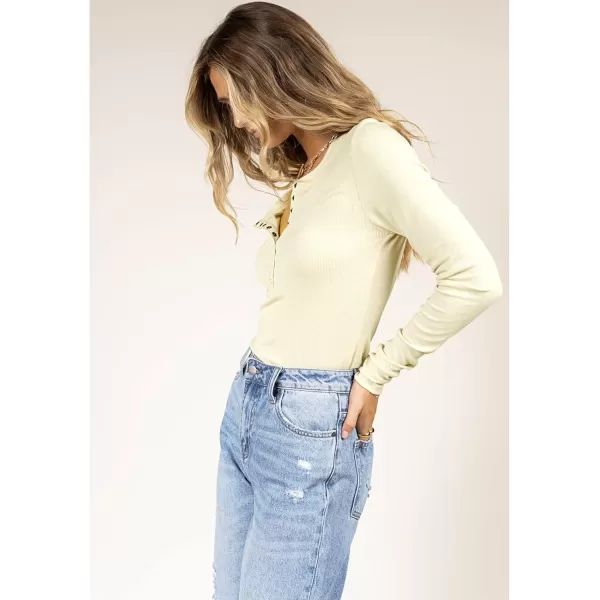 KILIG Womens 2024 Long Sleeve V-Neck Button Loose Casual Henley Tunic Tops T Shirt Fashion