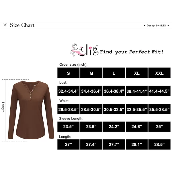 KILIG Womens 2024 Long Sleeve V-Neck Button Loose Casual Henley Tunic Tops T Shirt Fashion