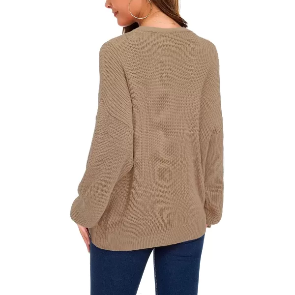 KILIG Women's Button-Down Cardigan Sweater Open Front Long Sleeve Loose Knit Cardigans