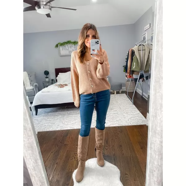 KILIG Women's Button-Down Cardigan Sweater Open Front Long Sleeve Loose Knit Cardigans