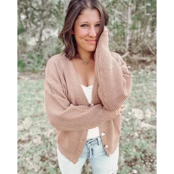 KILIG Women's Button-Down Cardigan Sweater Open Front Long Sleeve Loose Knit Cardigans
