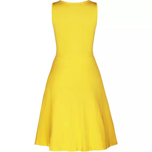 KILIG Women's Casual V Neck Floral Sundresses Aline Sleeveless Midi Summer Dress with Pocket