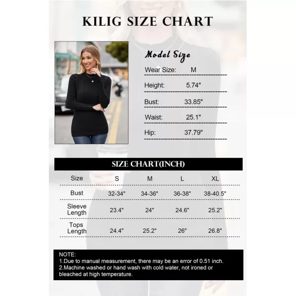 KILIG Women’s Long Sleeve Fall Mockneck Pullover Sweater Fitting Basic Turtleneck Sweater Tops Fashion