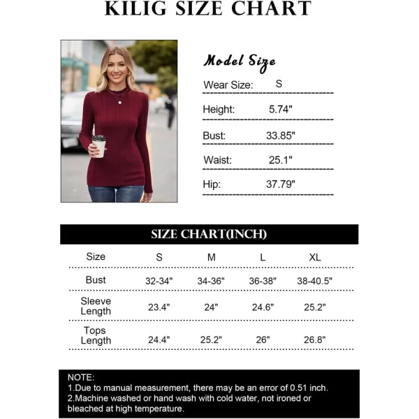 KILIG Women’s Long Sleeve Fall Mockneck Pullover Sweater Fitting Basic Turtleneck Sweater Tops Fashion