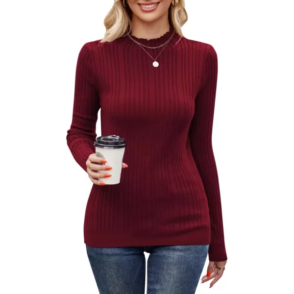 KILIG Women’s Long Sleeve Fall Mockneck Pullover Sweater Fitting Basic Turtleneck Sweater Tops Fashion