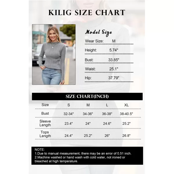 KILIG Women’s Long Sleeve Fall Mockneck Pullover Sweater Fitting Basic Turtleneck Sweater Tops Fashion