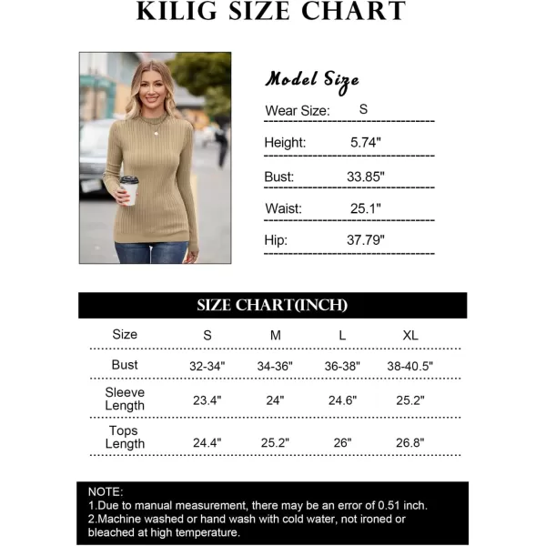 KILIG Women’s Long Sleeve Fall Mockneck Pullover Sweater Fitting Basic Turtleneck Sweater Tops Fashion
