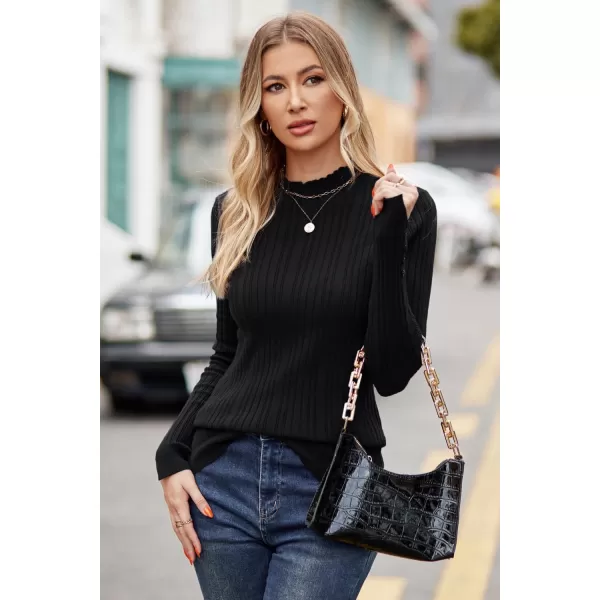 KILIG Women’s Long Sleeve Fall Mockneck Pullover Sweater Fitting Basic Turtleneck Sweater Tops Fashion