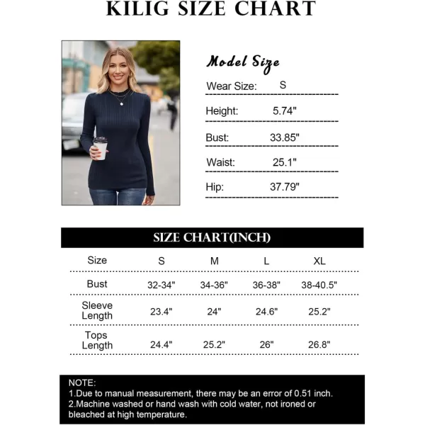 KILIG Women’s Long Sleeve Fall Mockneck Pullover Sweater Fitting Basic Turtleneck Sweater Tops Fashion