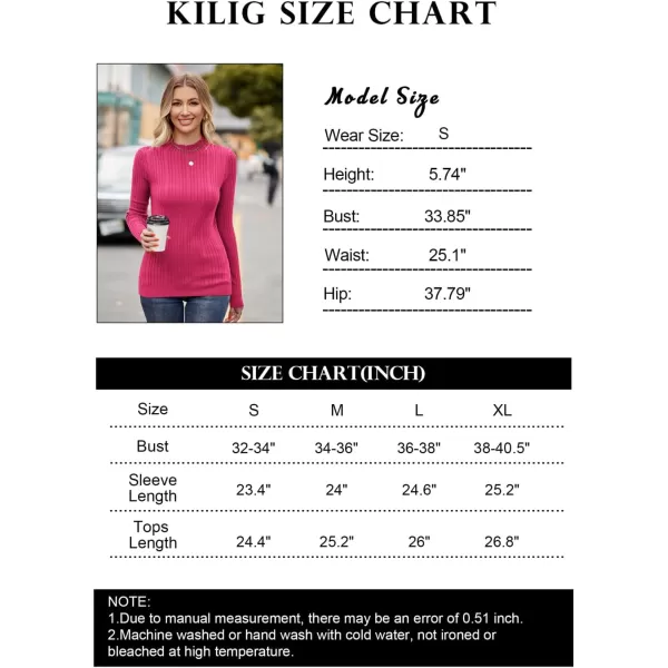 KILIG Women’s Long Sleeve Fall Mockneck Pullover Sweater Fitting Basic Turtleneck Sweater Tops Fashion