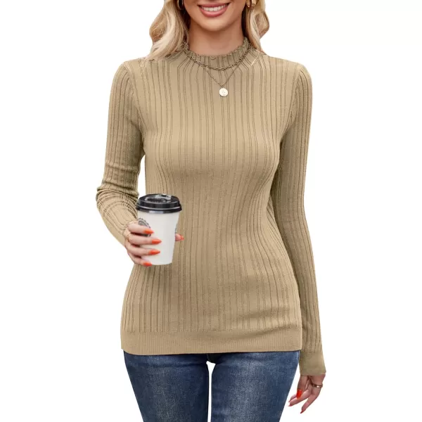KILIG Women’s Long Sleeve Fall Mockneck Pullover Sweater Fitting Basic Turtleneck Sweater Tops Fashion