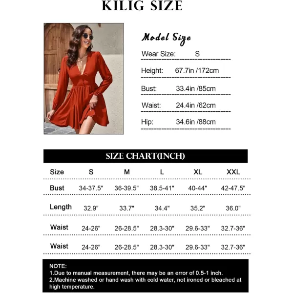 KILIG Women's Long Sleeve Ruffle Mock Neck Casual Short Mini Swing Dress with Belt