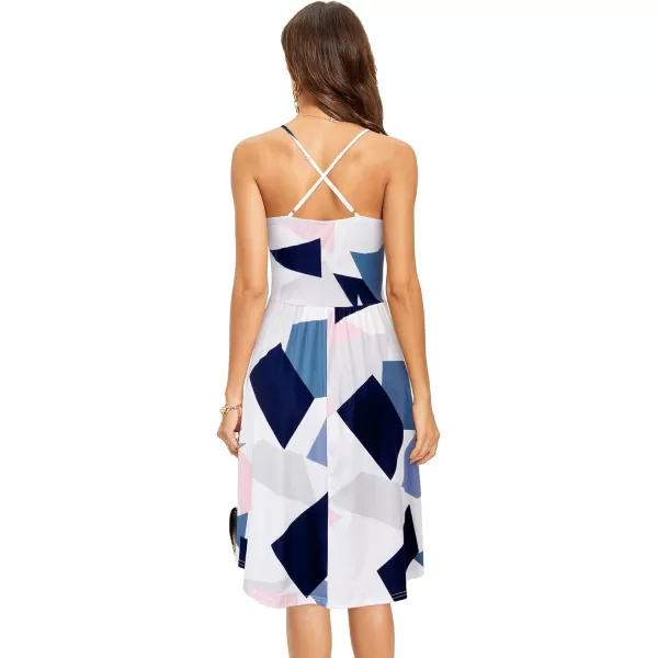 KILIG Women's Summer Casual Sundress Button Sleeveless Spaghetti Strap Dress
