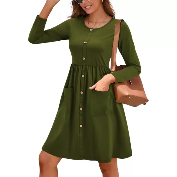 KILIG Women's Summer Casual Sundress Button Sleeveless Spaghetti Strap Dress