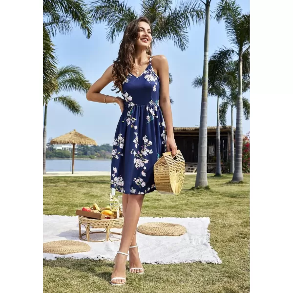 KILIG Women's Summer Casual Sundress Button Sleeveless Spaghetti Strap Dress