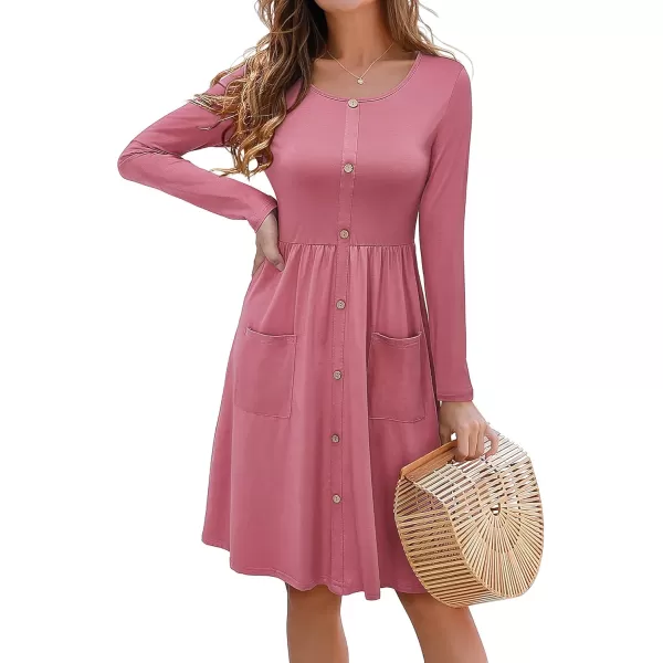 KILIG Women's Summer Casual Sundress Button Sleeveless Spaghetti Strap Dress