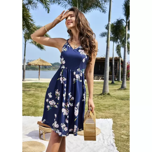 KILIG Women's Summer Casual Sundress Button Sleeveless Spaghetti Strap Dress