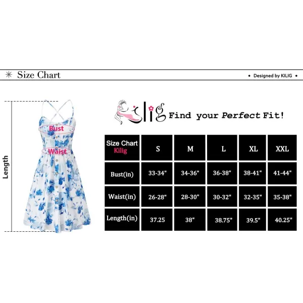 KILIG Women's Summer Casual Sundress Button Sleeveless Spaghetti Strap Dress