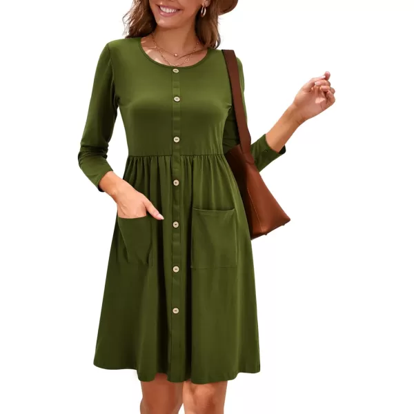 KILIG Women's Summer Casual Sundress Button Sleeveless Spaghetti Strap Dress
