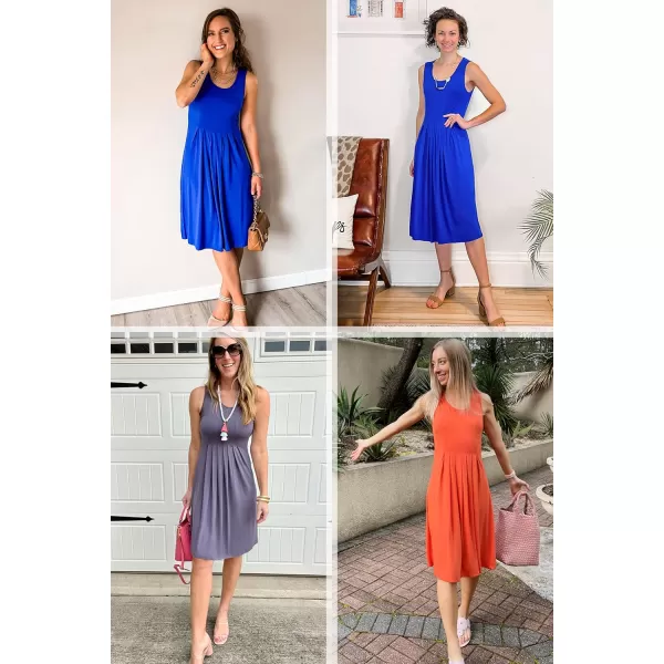KILIG Womens Summer Dresses Floral Print Casual Soft Pleated Sleeveless Crewneck Tank Sundress Midi for Boho Beach 2024