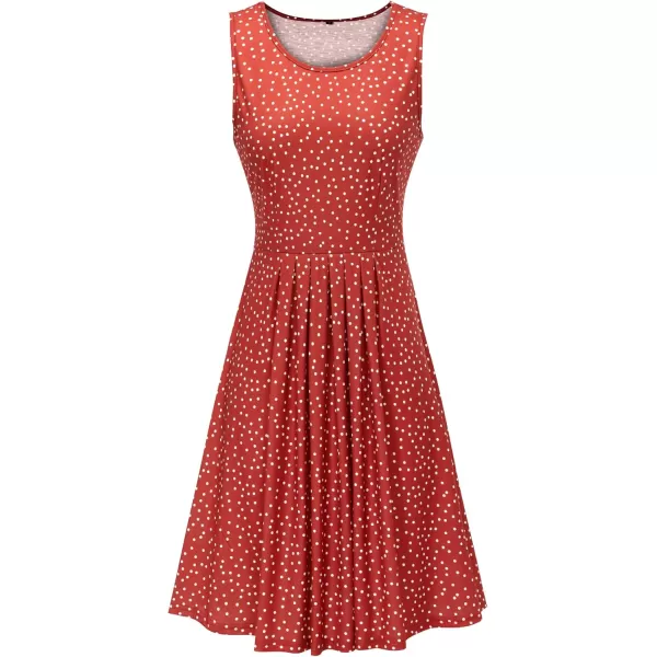 KILIG Womens Summer Dresses Floral Print Casual Soft Pleated Sleeveless Crewneck Tank Sundress Midi for Boho Beach 2024