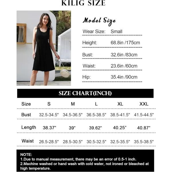 KILIG Womens Summer Dresses Floral Print Casual Soft Pleated Sleeveless Crewneck Tank Sundress Midi for Boho Beach 2024