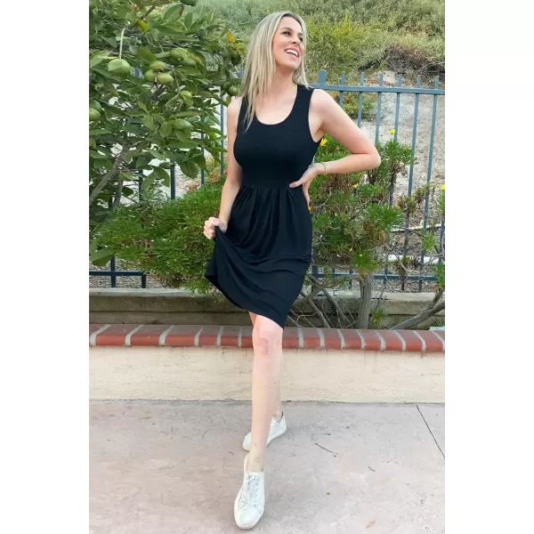 KILIG Womens Summer Dresses Floral Print Casual Soft Pleated Sleeveless Crewneck Tank Sundress Midi for Boho Beach 2024