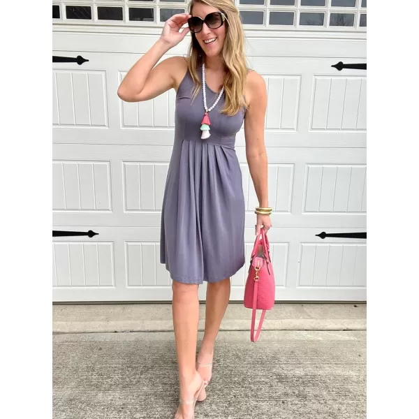 KILIG Womens Summer Dresses Floral Print Casual Soft Pleated Sleeveless Crewneck Tank Sundress Midi for Boho Beach 2024
