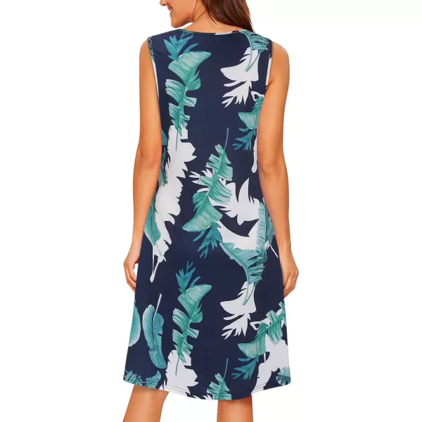 KILIG Womens Summer Dresses Floral Print Casual Soft Pleated Sleeveless Crewneck Tank Sundress Midi for Boho Beach 2024
